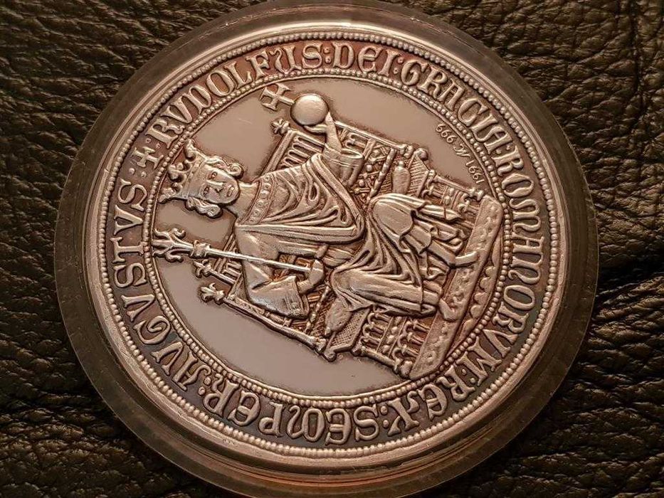 СРЕБЪРЕН 999 ‰ ПЛАКЕТ медал 1291 - 1991г. 700 години Саарбург