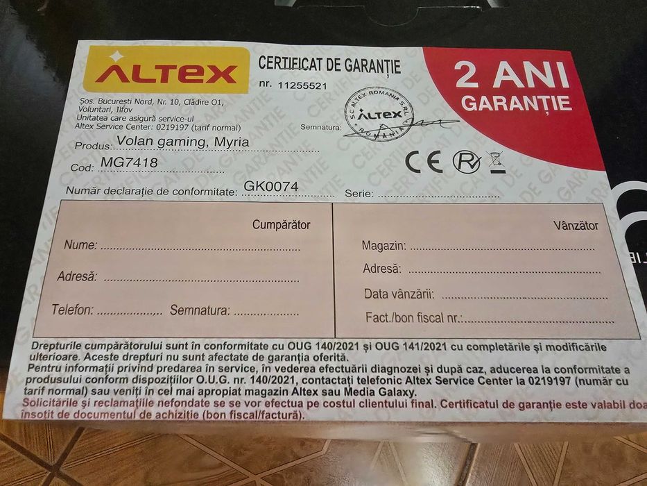 Volan Gaming Myria MG7418 - sigilat