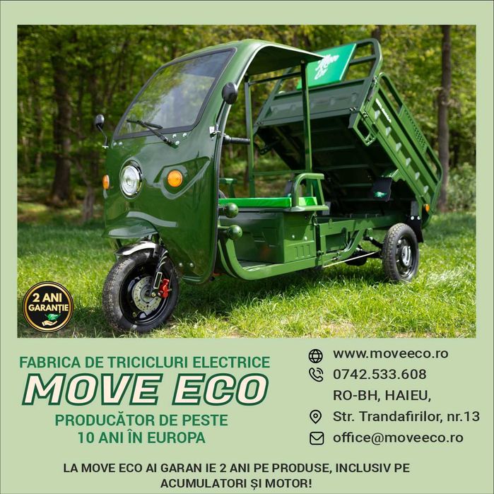 Triciclu electric 60V-45AH / TukTuk / CARGO 500 EEC / MoveEco