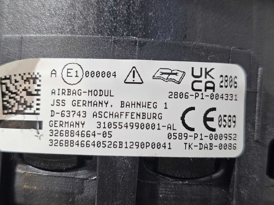 Airbag volan șofer BMW Seria 1 E81 E87 / Seria 3 E90 E91 2004-2013 2011 2.0d 105kW Cod OEM: 326884664-05, 326884664, 32306884664 (5E3)