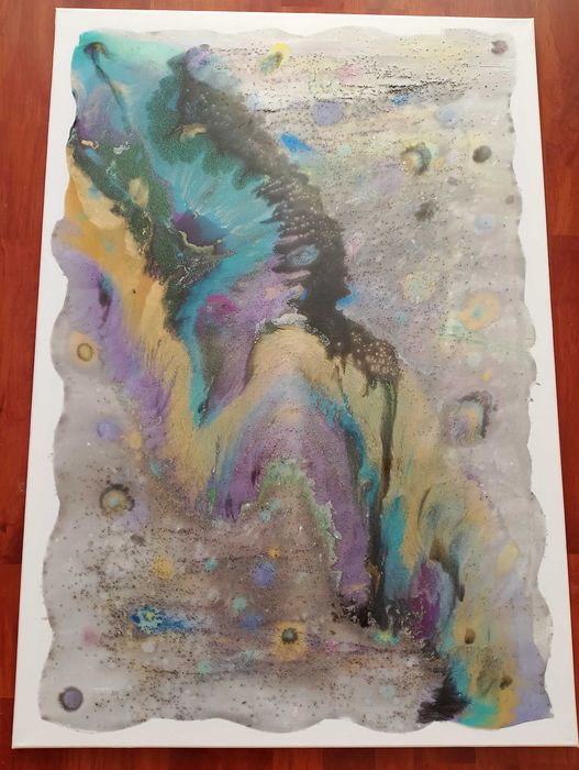 Ръчно рисувана картина от епоксидна смола с размери 100см. на 70см.