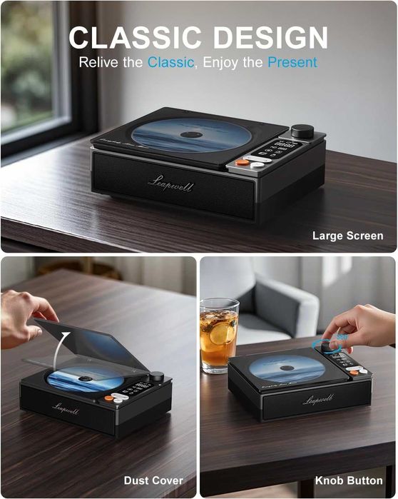 Преносим CD плейър Leapwell с Bluetooth високоговорители
