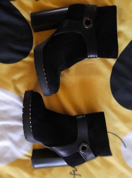 Каф. боти естествена кожа, БГ, черни боти, обувани веднъж