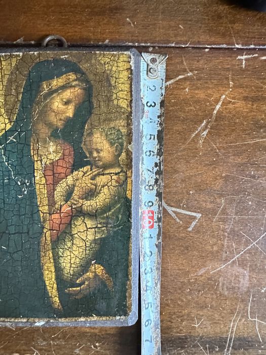 Icoana religioasa pe lemn Madona cu Pruncul  1984