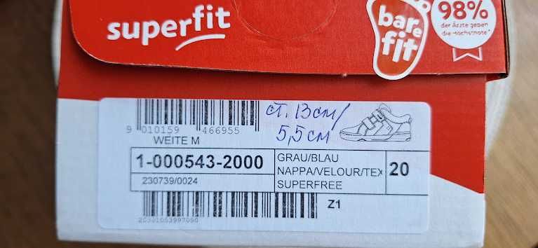 Нови боси сникърси/обувки/маратонки на Superfit - н. 20