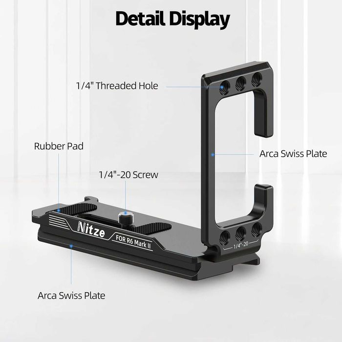 Nitze L-скоба за фотоапарати Canon R6 Mark II / R6 / R5 / R5 C