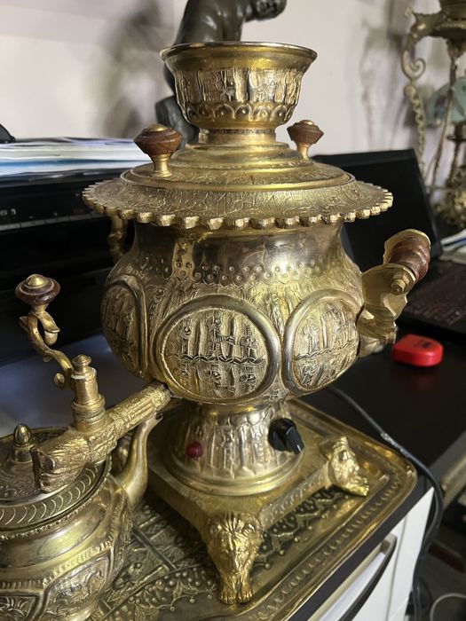 Set pentru ceai turcesc din alama/bronz samovar