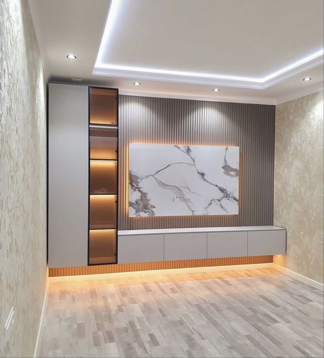 TV-зона на стену | Дизайн из ПВХ-панелей