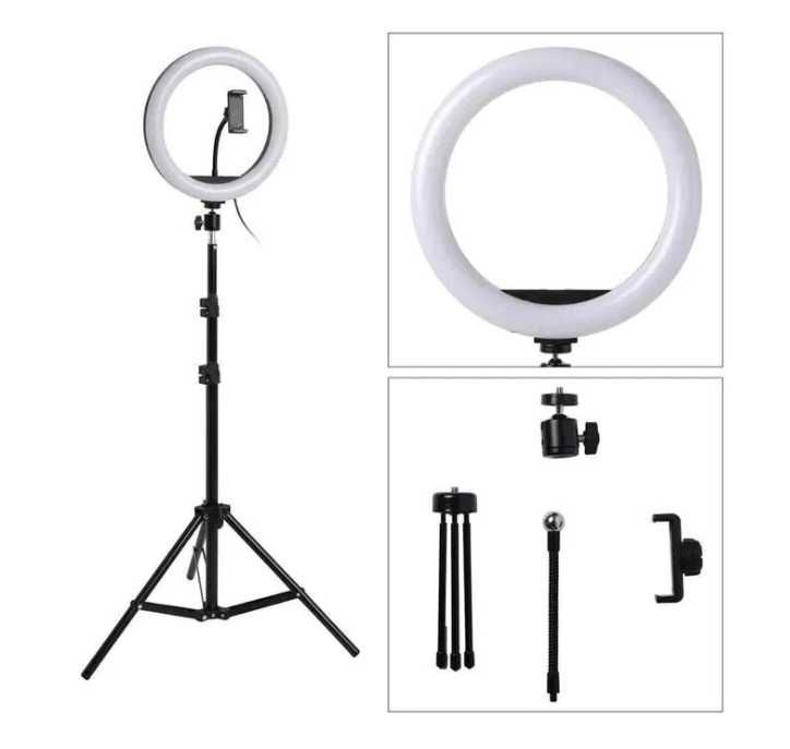Професионална LED Селфи ринг лампа 210см, с дистанционно и стойка