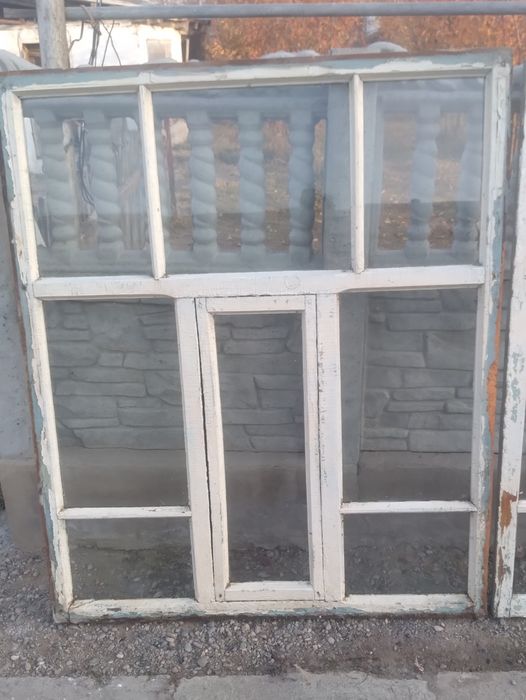 Двойные деревянные окна  б/у 7000 тг