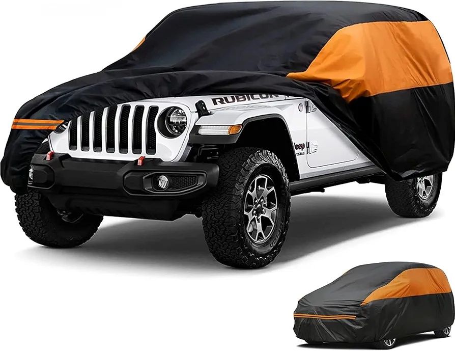 Водоустойчиво покривало за Jeep Wrangler 2 врати, черно/ оранжево