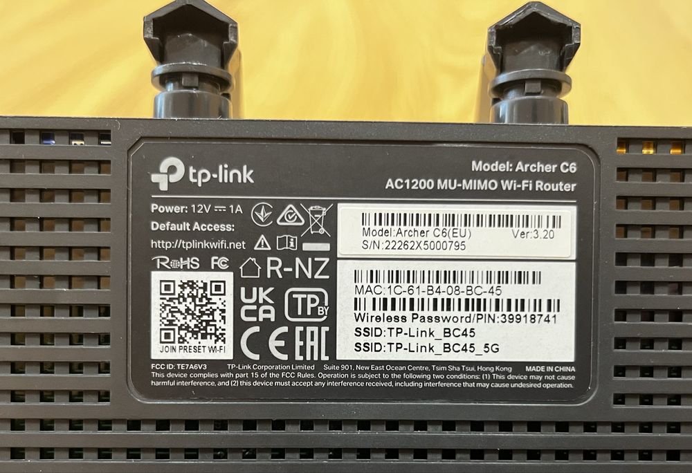 Рутер: TP Link Archer C6 (v3.20)