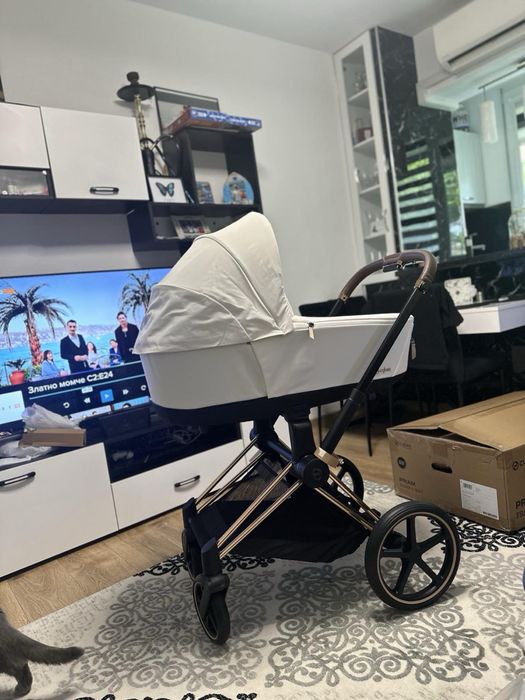 Луксозна бебешка количка Cybex Priam V4 (2в1) – Rose Gold / Off White + ПОДАРЪК