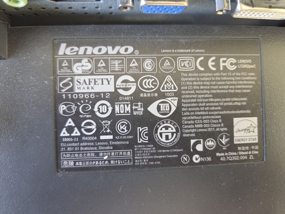 Монитор 24' 1920х1200!!! Lenovo. Dvi, vga.