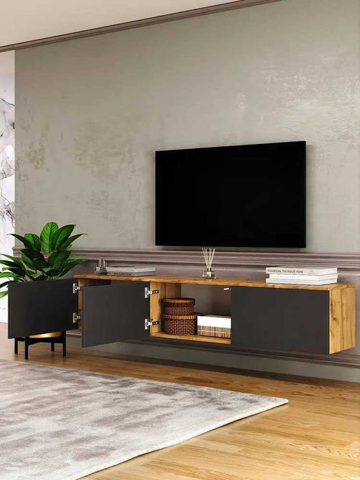 Тумба под ТВ настенная с ЛМДФ Россия, современный дизайн