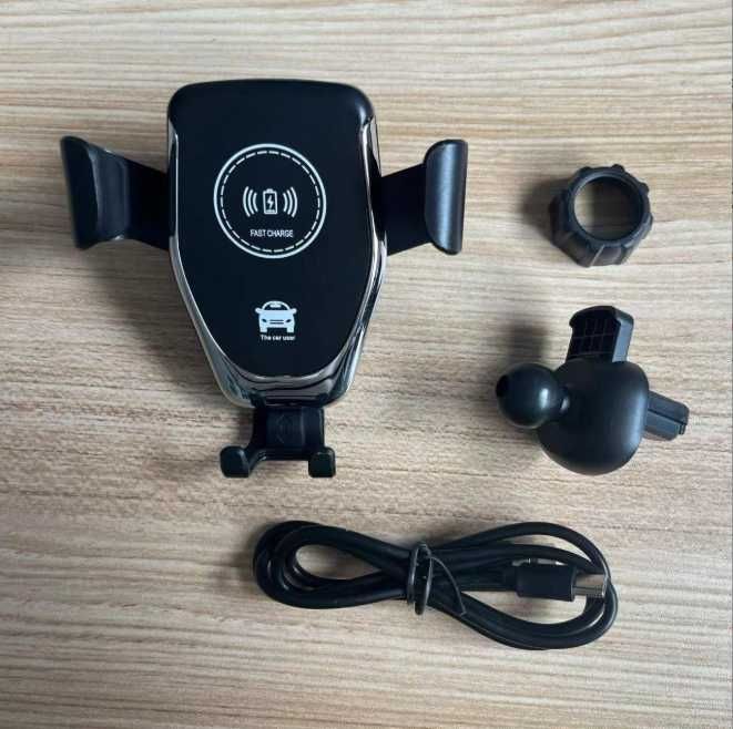 Suport auto telefon cu încărcare wireless rapidă – fixare grilaj