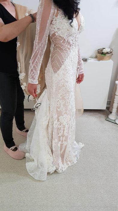 Rochie de Mireasă tip sirenă cu Trenă detașabilă