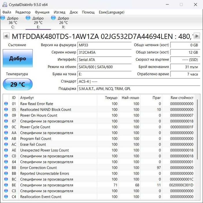 цифров диск Enterprise SSD 2.5" Micron 5300 Pro SATA III, TBW 1,324 TB