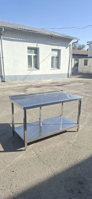 Стол Нержавейка  с полкой