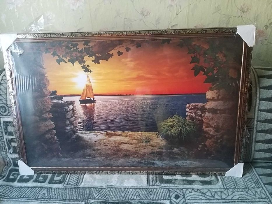 Новые в упаковке картины большие для офиса 110 на 70 см ЗАКАТ