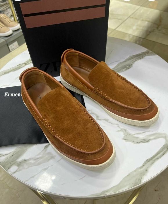 Лоферы замшевый бренда Zegna