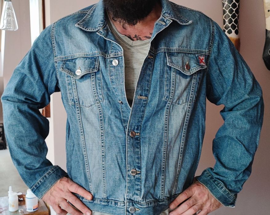 Мъжки винтидж оригинални маркови дънкови якета камуфлаж G-star L Xl