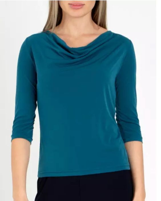 Нова блуза с драпирано деколте от леко трико, Daphne, размер 38