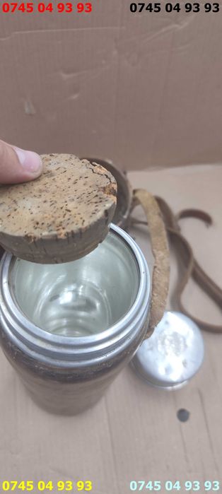 termos vintage 2L litri husa toc din piele sticla termica