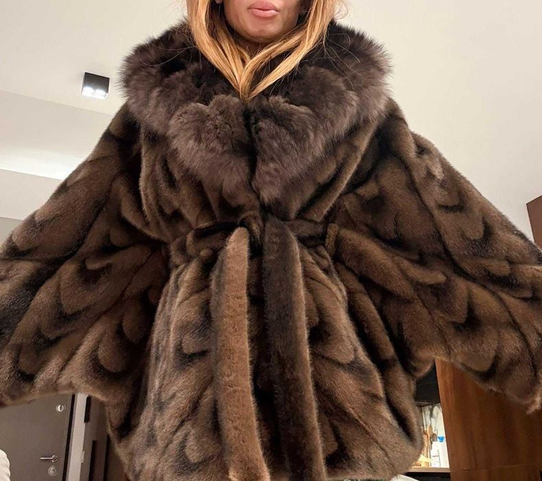 Blana de vulpe naturala cu Alcantara NOUA