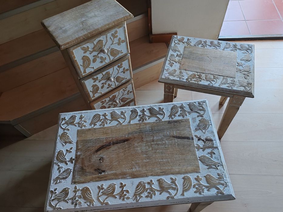 Set mobilier lemn decorat
