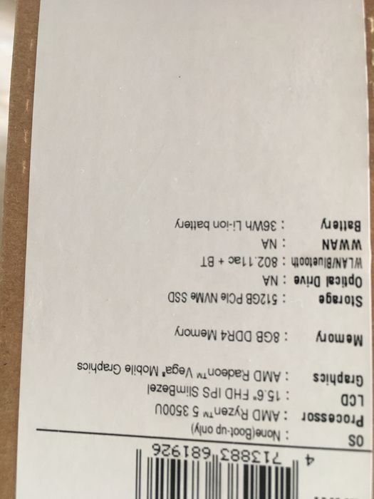 Ноубук Acer 8/512