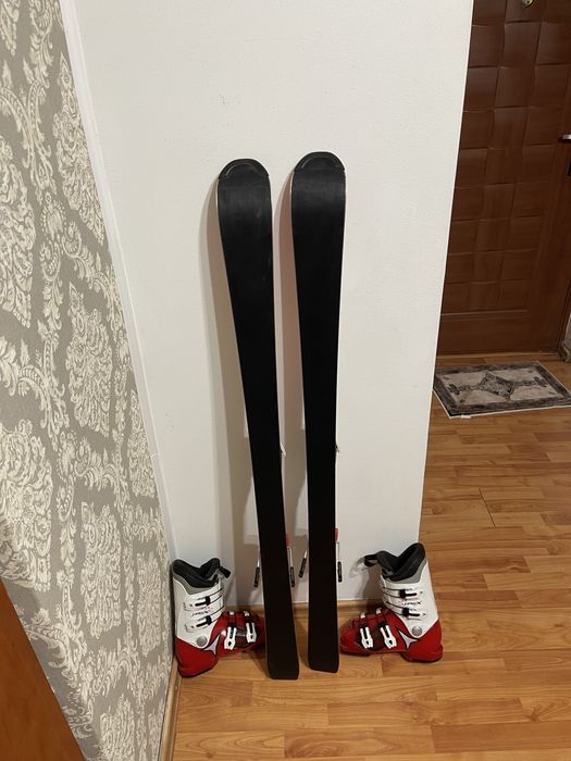 Schiuri copii 130 cm atomic cu clapari set skiuri