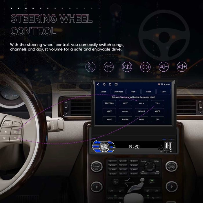 Мултимедия плеър единичен дин навигация за кола автомобил Android 1DIN