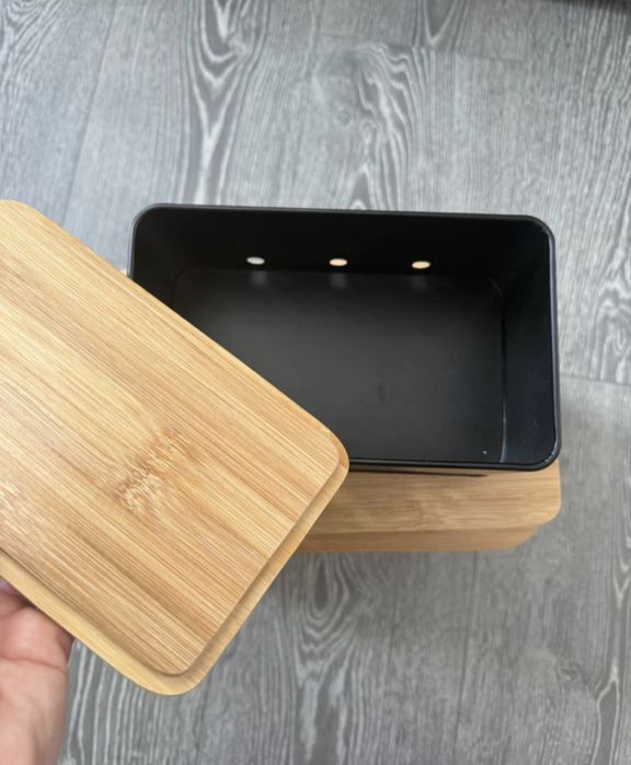 Set 3 cutii depozitare cartofi, ceapa si usturoi HOMETY – negre, noi
