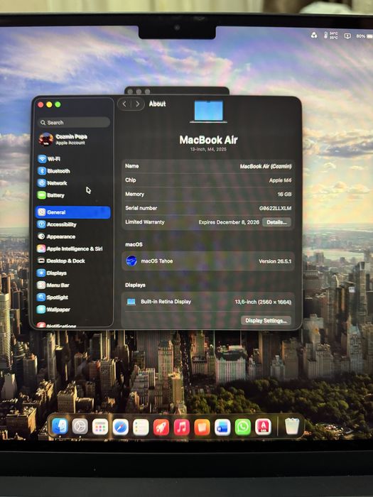 Macbook Air M4, 13 inch, 16GB, cu Garantie
