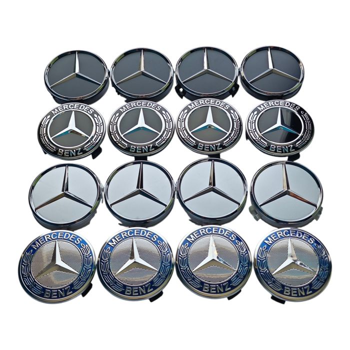 75мм Капачки за джанти за Мерцедес Mercedes-Benz - ЧЕРНИ без надпис