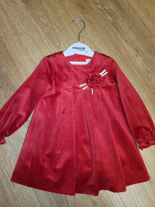 Нова червена коледна рокля Mayoral, 12 месеца