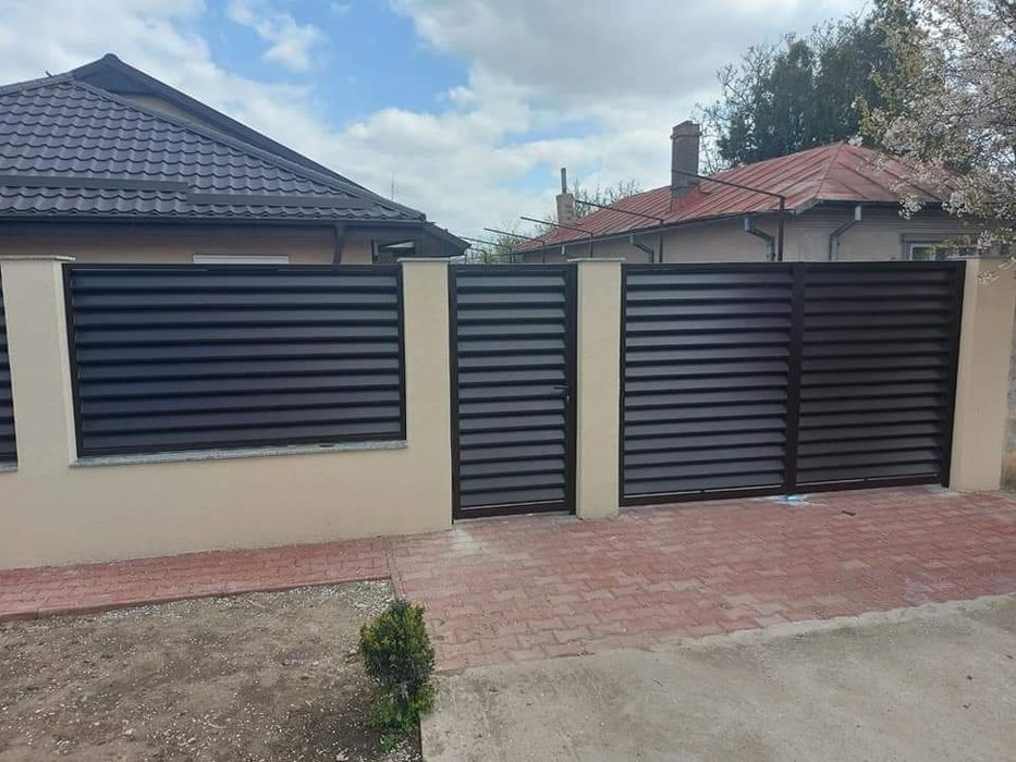 Garduri din sipca metalica, panou stil jaluzele, tabla,plasa bordurata