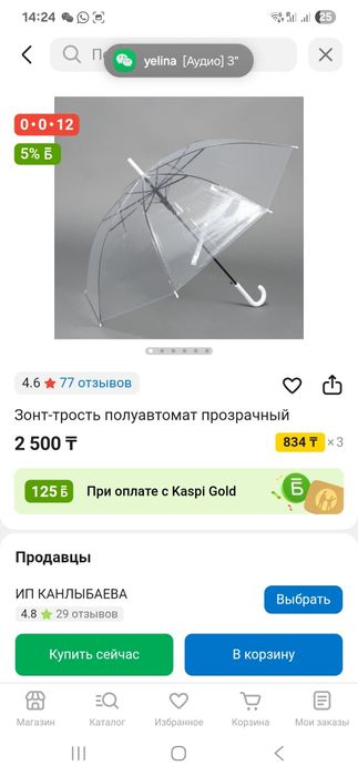 Прозрачный зонтик