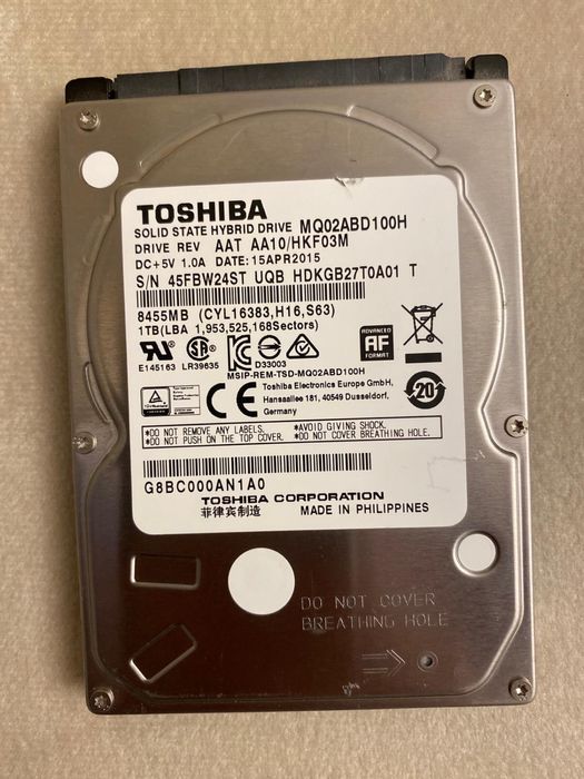 Toshiba Hdd 1tb sshd 2.5 " laptopul - Model MQ02ABD100H - Hybrid