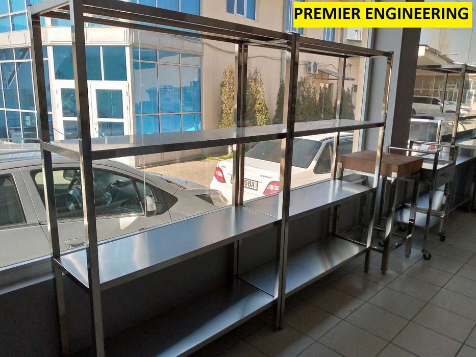 Стелаж из нержавейке. Zanglamaydigan po'latdan yasalgan tokcha.