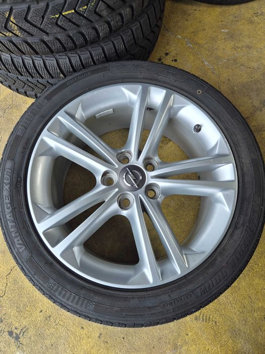 ROTI Jante + Anvelope de VARA - 245/45/18 5x120 - OEM OPEL Insignia - Stare F BUNA - Anvelope Foarte bune !