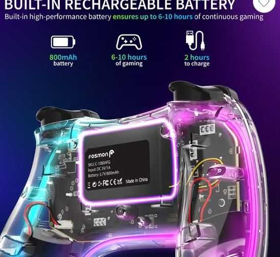 Controller Wireless Gaming RGB vibratii compatibil Android PC Nintendo - baterie 6h !