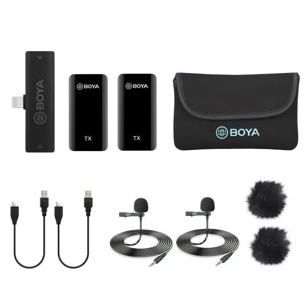BOYA BY-XM6-S4 двойная беспроводная радиосистема, микрофон для iPhone
