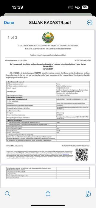 сижжак дача учун ер