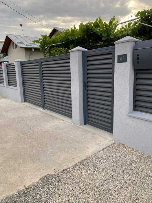 Garduri si porti din panou tip jaluzele, sipca metalica si alte modele