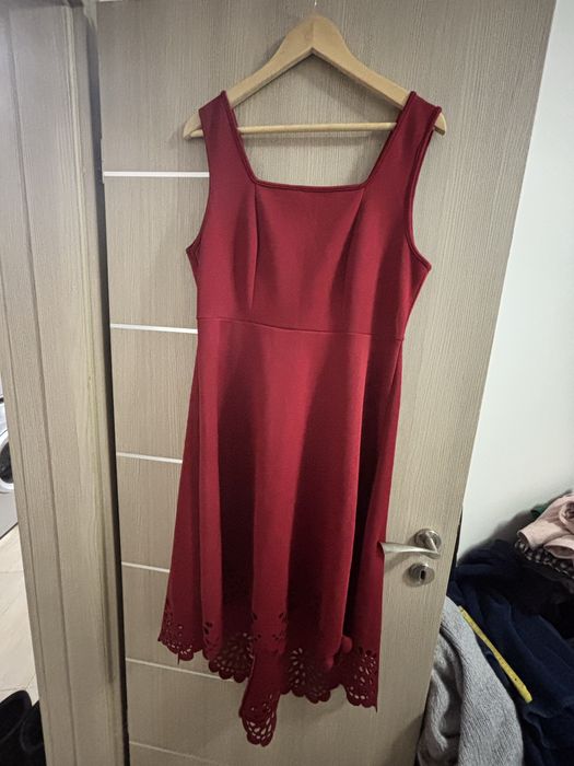 Рокля червена, асиметрична XL