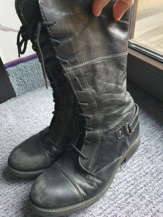 Pereche cizme din piele ptr copii masura 34, stare f buna