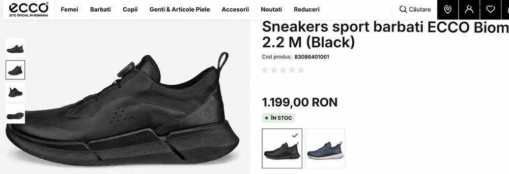 Vand snackers ECCO Biom 2.2 M (Black), piele, marime 40