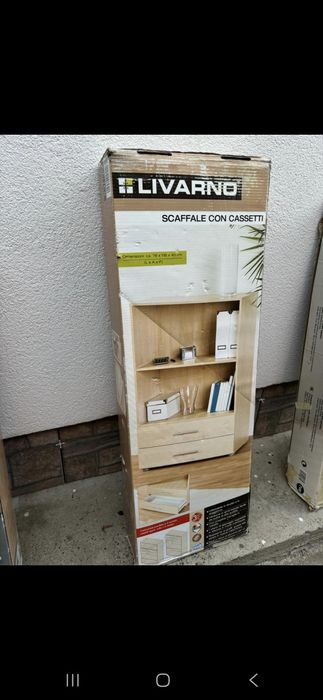 Comodă cu două sertare si polita nou, Jisk Italia,  pachet sigilat